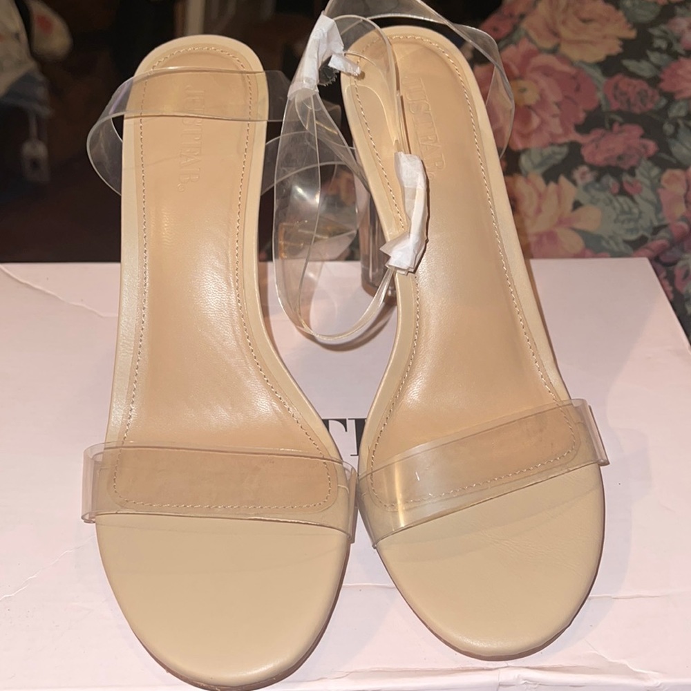 JustFab Hanna Transparent Heeled Sandal